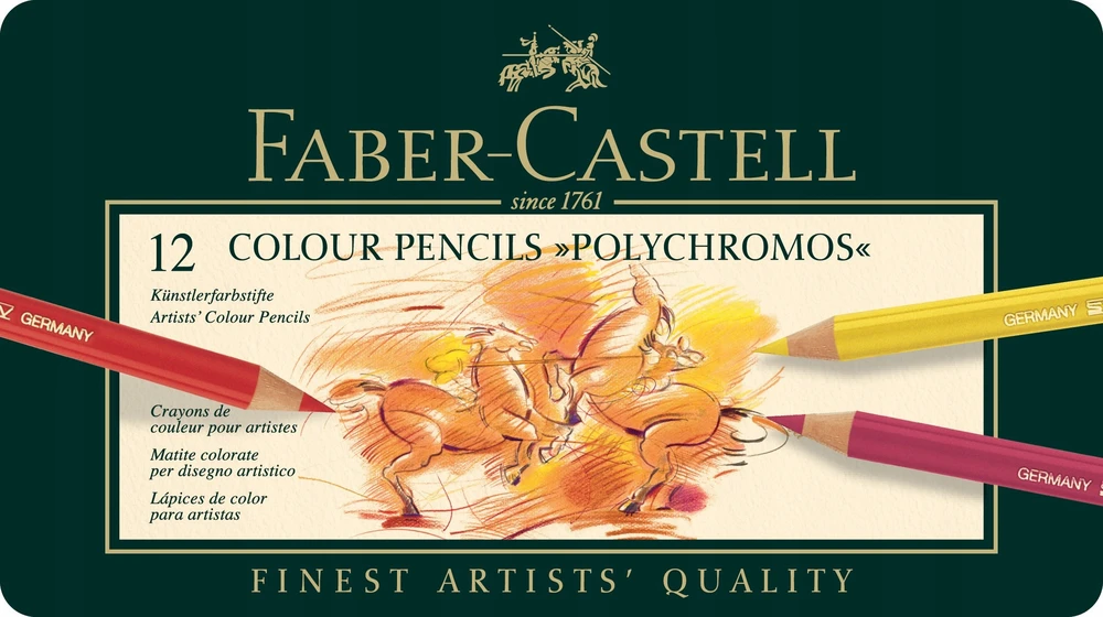 Spalvoti pieštukai Faber-Castell Polychromos Art and Graphic, 12 spalvų