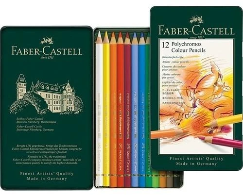 Spalvoti pieštukai Faber-Castell Polychromos Art and Graphic, 12 spalvų