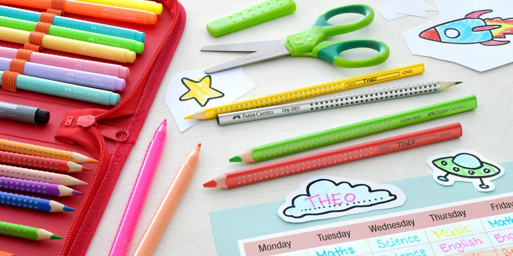 FABER CASTELL Mokyklinės žirklės Grip, žalios