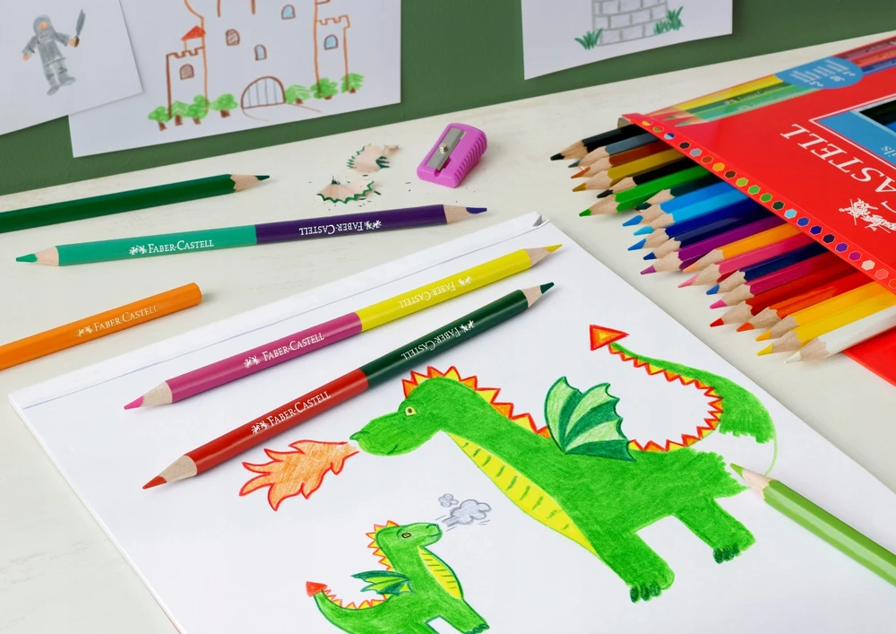 Faber-castell "pilies" pieštukinės kreidelės, 24 spalvos