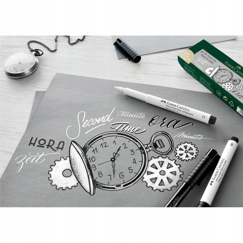 Faber-castell Pitt Artist Pen kaligrafiniai markeriai, 4 spalvos