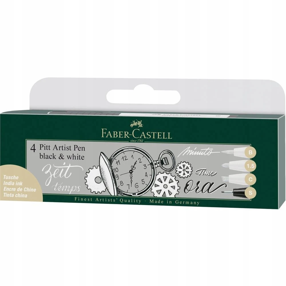 Faber-castell Pitt Artist Pen kaligrafiniai markeriai, 4 spalvos