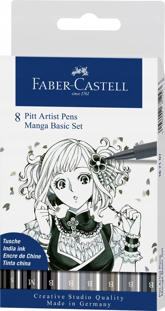 Faber-castell Pitt Artist Pen Manga rinkinys, 8 vnt.