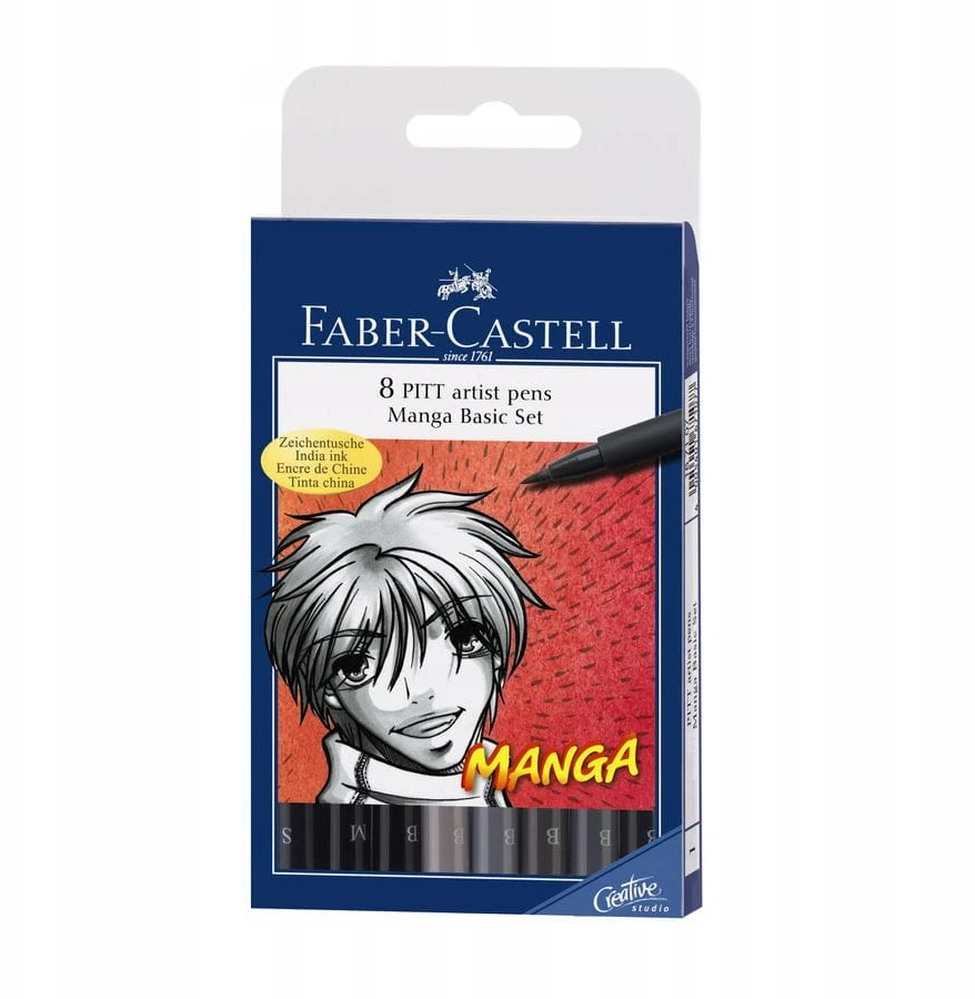 Faber-castell Pitt Artist Pen Manga rinkinys, 8 vnt.