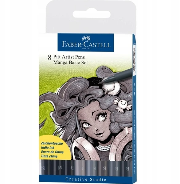 Faber-castell Pitt Artist Pen Manga rinkinys, 8 vnt.