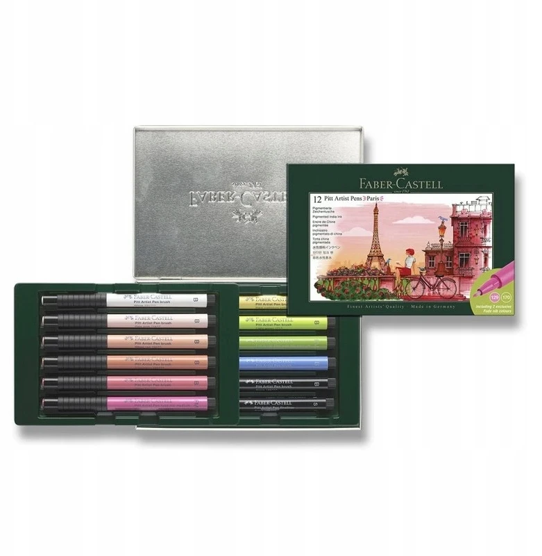 Faber-Castell - Pitt Artist Pen tin set - Paris - 12 pcs (267136)