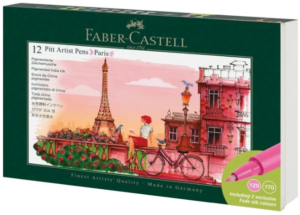 Faber-Castell - Pitt Artist Pen tin set - Paris - 12 pcs (267136)