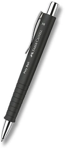 Automatinis tušinukas Faber-Castell, PolyBall, XB, 0.6mm, juodos spalvos