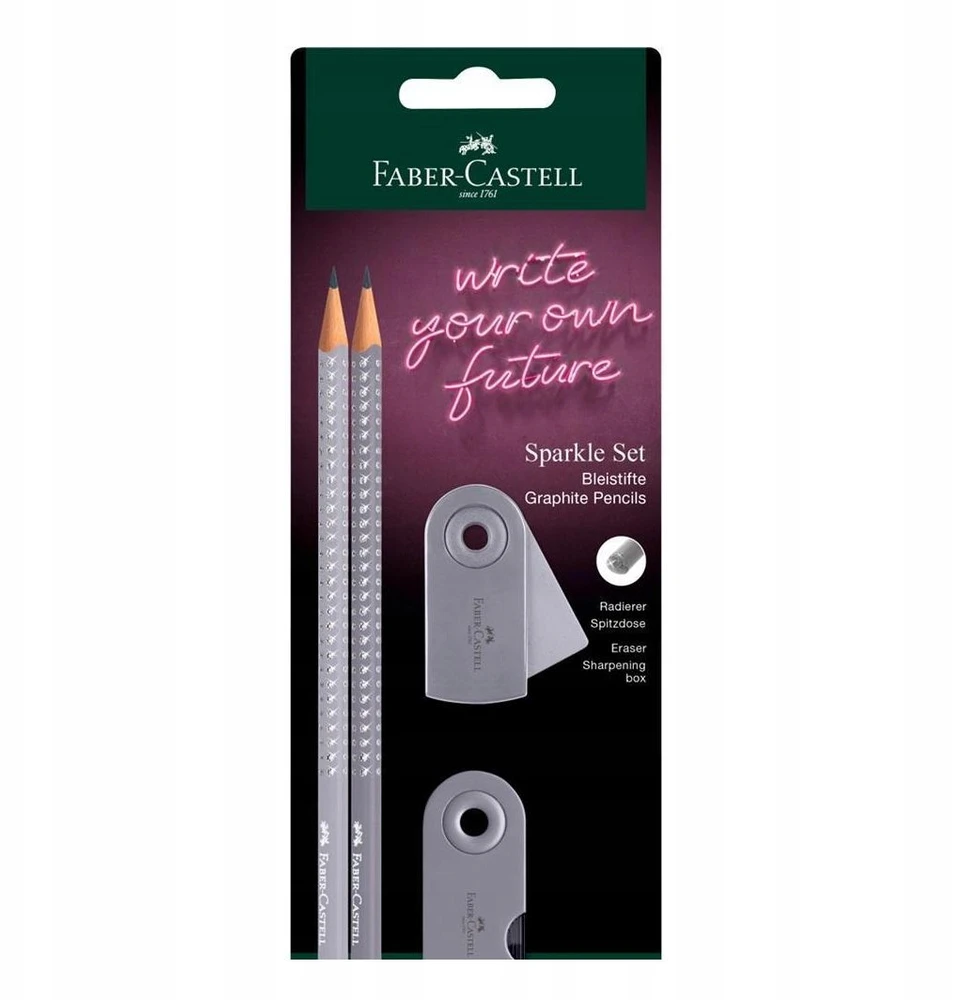 *Pieštukas Faber-Castell Sparkle pilkos spalvos, blisteryje