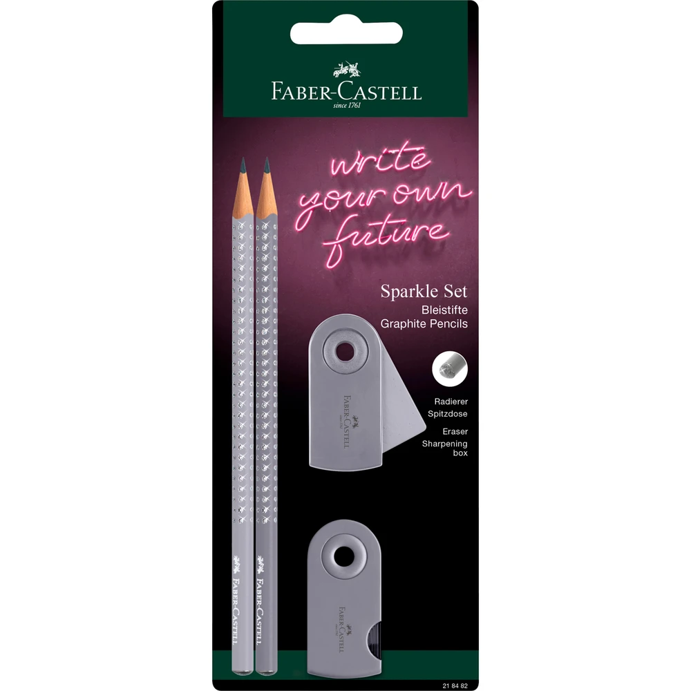 *Pieštukas Faber-Castell Sparkle pilkos spalvos, blisteryje