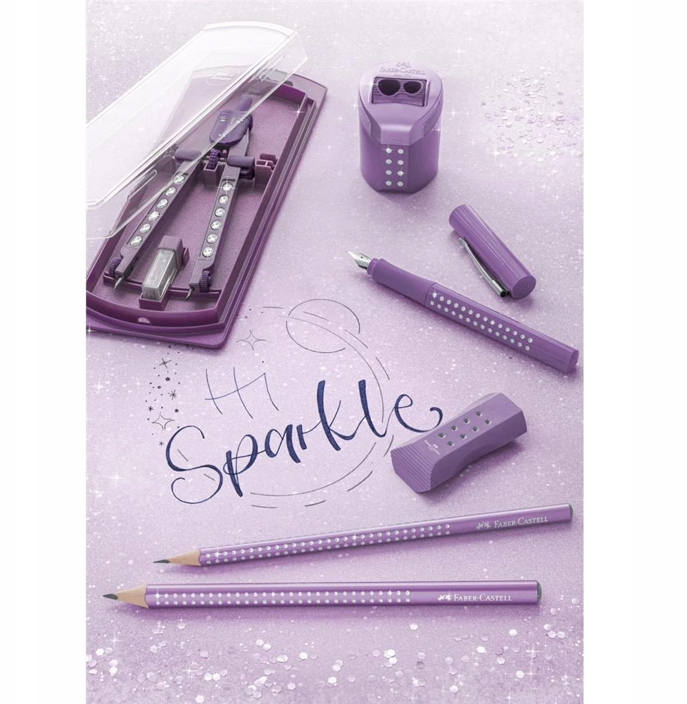 Pieštukas tribriaunis Faber-Castell Jumbo Sparkle, violetinės spalvos