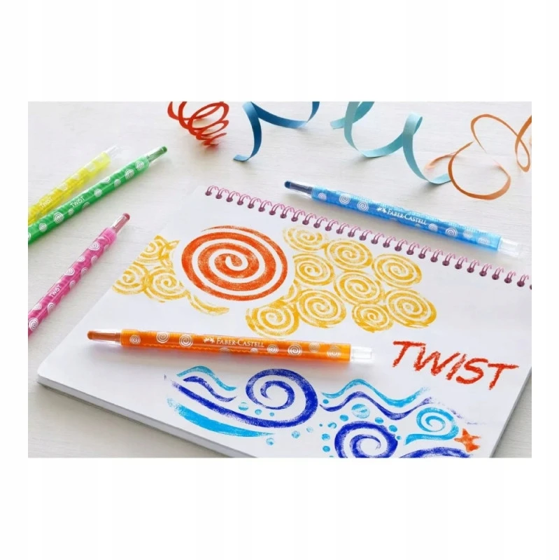 Faber-Castell - Sukamos vaškinės kreidelės - 12 vnt. kartoninėje dėžutėje (120003)