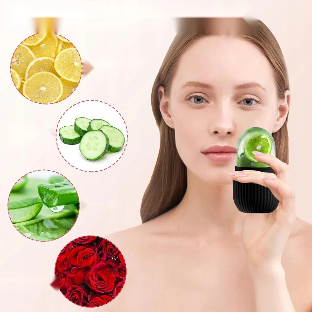 FACE ROLLER 3 Vnt. RITINĖLIS AUSINANTIS MASAŽUOTIS RAMINAMASIS SILIKONAS
