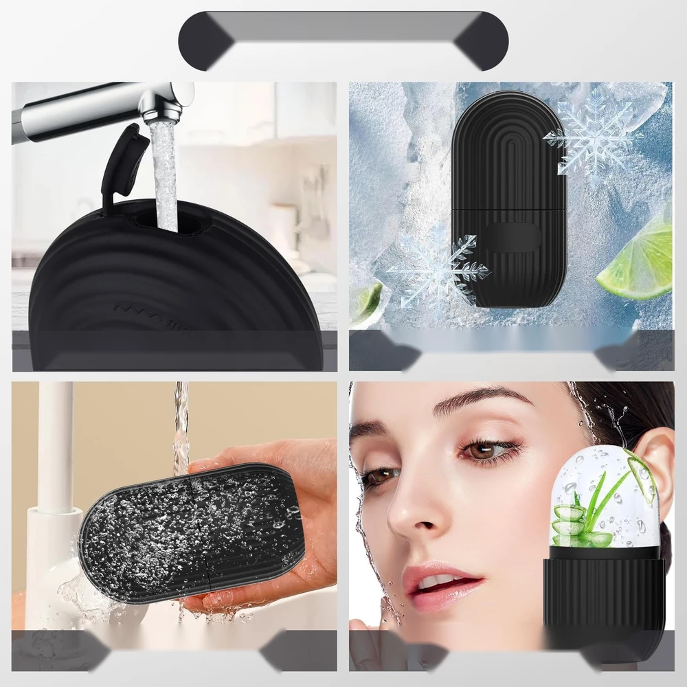 FACE ROLLER 3 Vnt. RITINĖLIS AUSINANTIS MASAŽUOTIS RAMINAMASIS SILIKONAS
