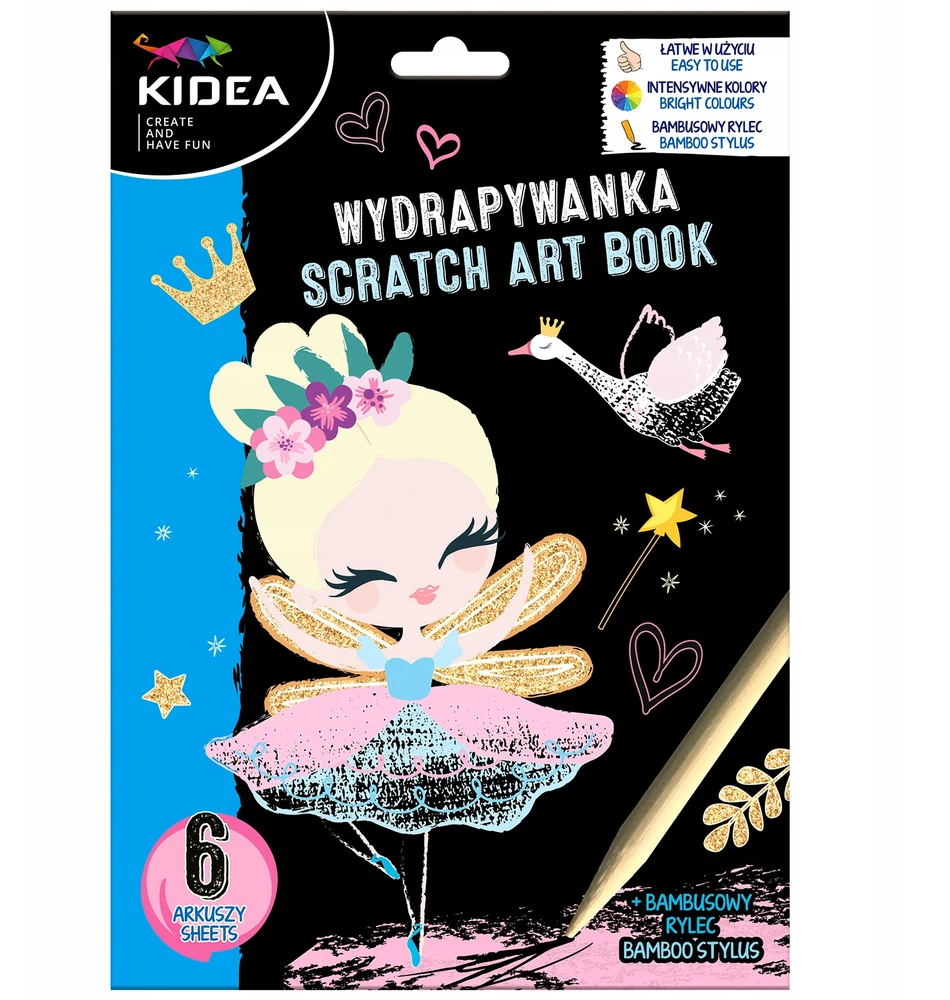 FAIRY ELF, BALETO SUKNELĖ KIDEA, 6 lapai A5 + STYLE SCRATCH PAD