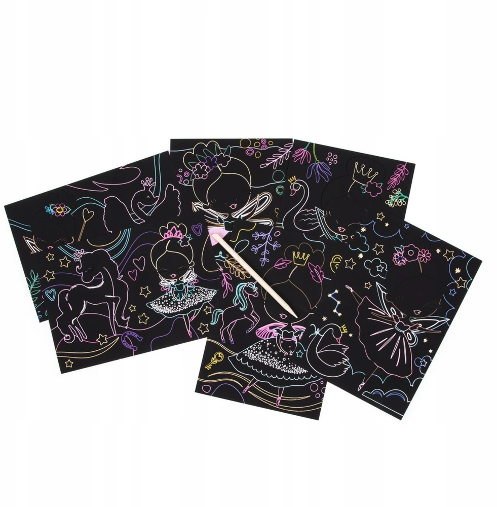 FAIRY ELF, BALETO SUKNELĖ KIDEA, 6 lapai A5 + STYLE SCRATCH PAD