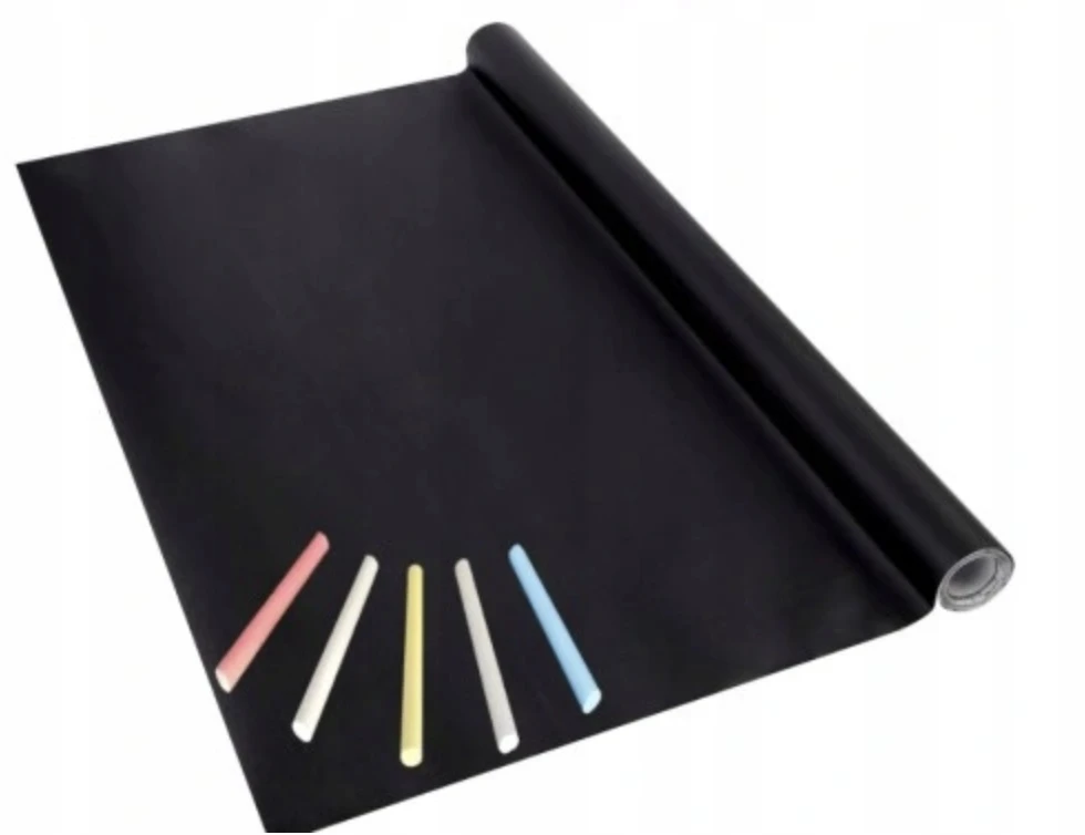 Falcon Adjustable self-adhesive chalk board for children 45 x 200 cm + chalk RC-K-340 juodas