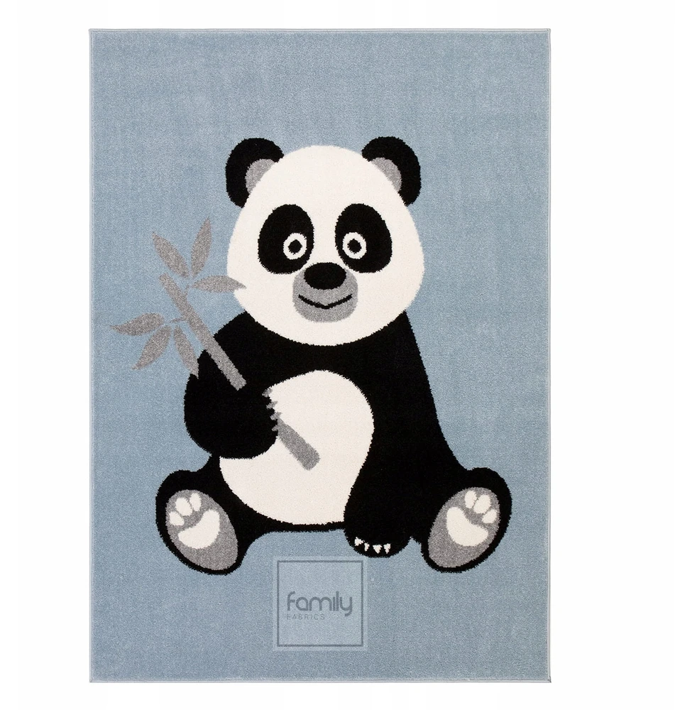 Family fabrics DYWAN DLA DZIECKA - DZIECIĘCY KIDS 508 PANDA BŁĘKITNY - 160 X 220