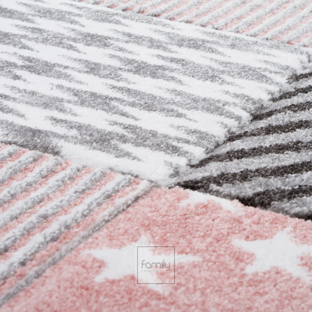 Family fabrics DYWAN DLA DZIECKA - DZIECIĘCY KIDS JAZZ 3D ROŽINĖ - 80 x 150