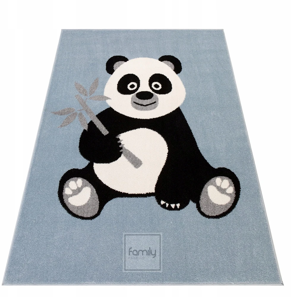 Family fabrics DYWAN DLA DZIECKA - DZIECIĘCY KIDS 508 PANDA BŁĘKITNY - 160 X 220