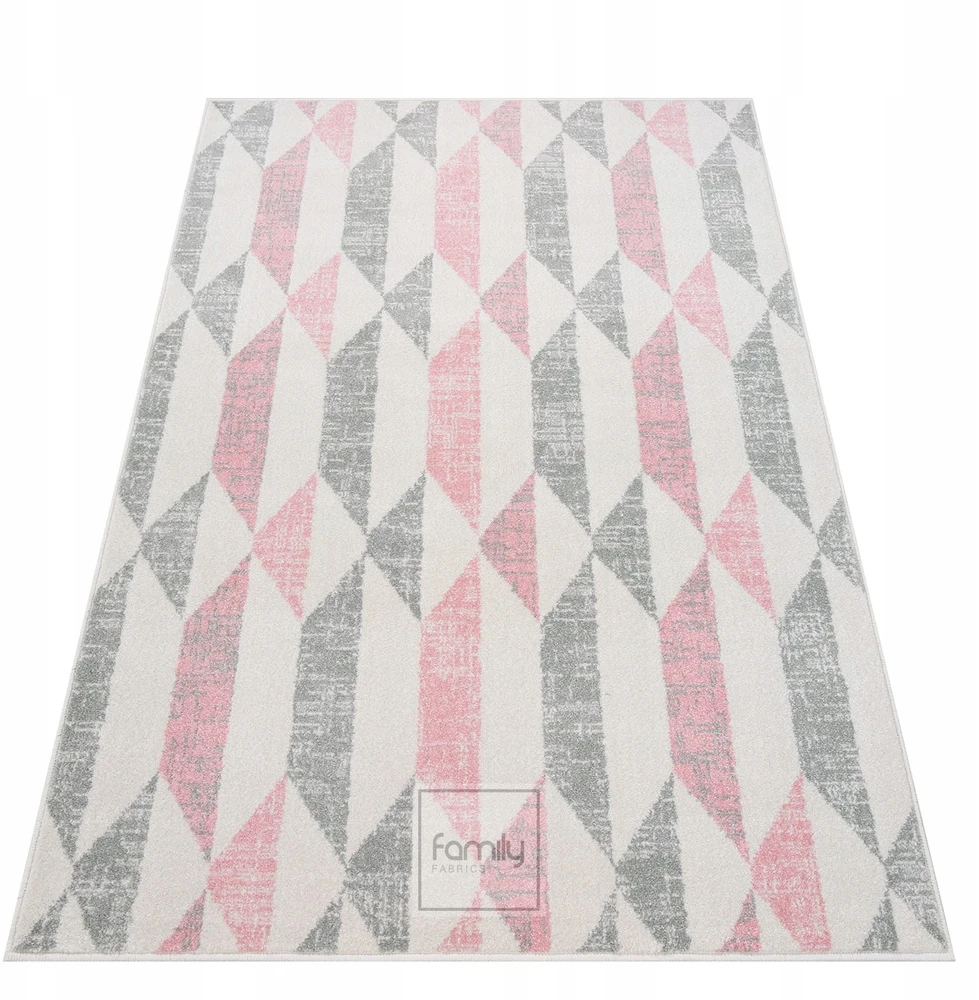 Family fabrics Dywan Dziecięcy 160x220 Do Pokoju Dziecka Rožinė Geometryczny Miękkie Runo
