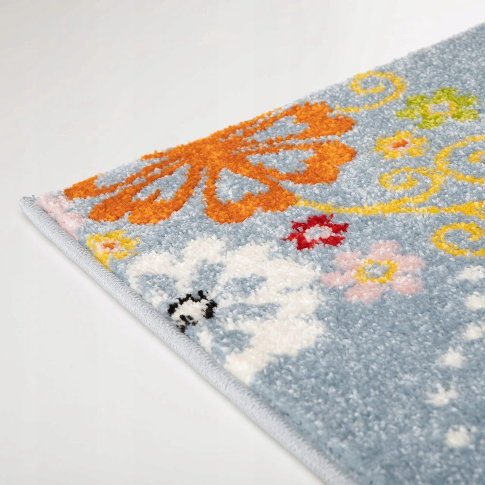 Family fabrics Dywan dziecięcy 577 mėlynas w motyle - 80x150