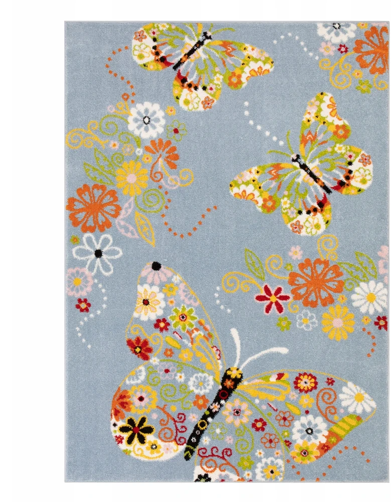 Family fabrics Dywan dziecięcy 577 mėlynas w motyle - 140x200