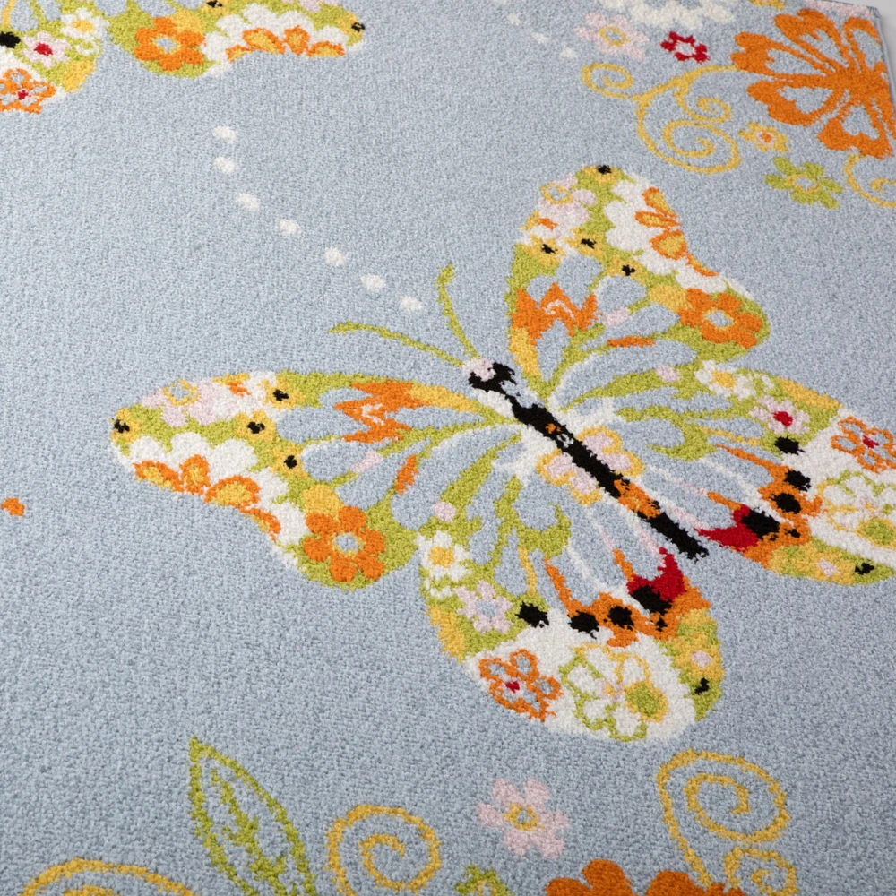 Family fabrics Dywan dziecięcy 577 mėlynas w motyle - 80x150