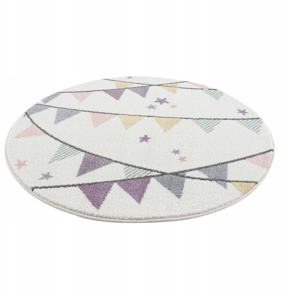 Family fabrics Dywan dziecięcy apvalus fi 160 w proporczyki dla chłopca dla dziewczynki