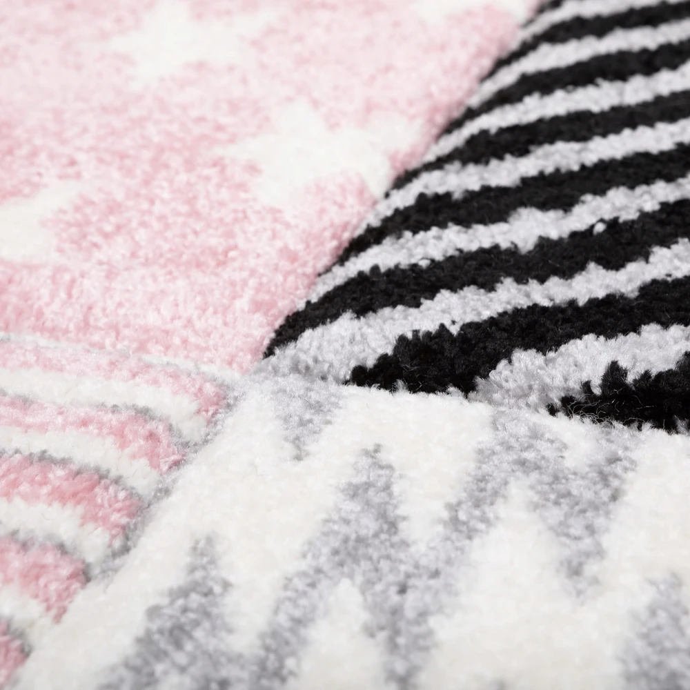 Family Fabrics DYWAN OKRĄGŁY DLA DZIECKA - DZIECIĘCY KIDS JAZZ ROŽINĖ - Koło Fi 140