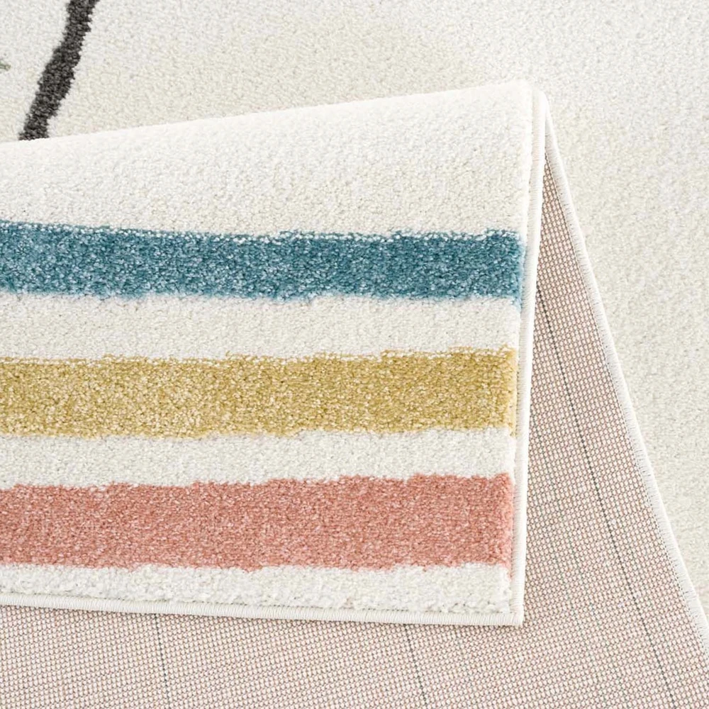 Family fabrics DYWAN OKRĄGŁY DLA DZIECKA DZIECIĘCY KIDS KREMOWY KOLOROWE KLASY Koło Fi 120