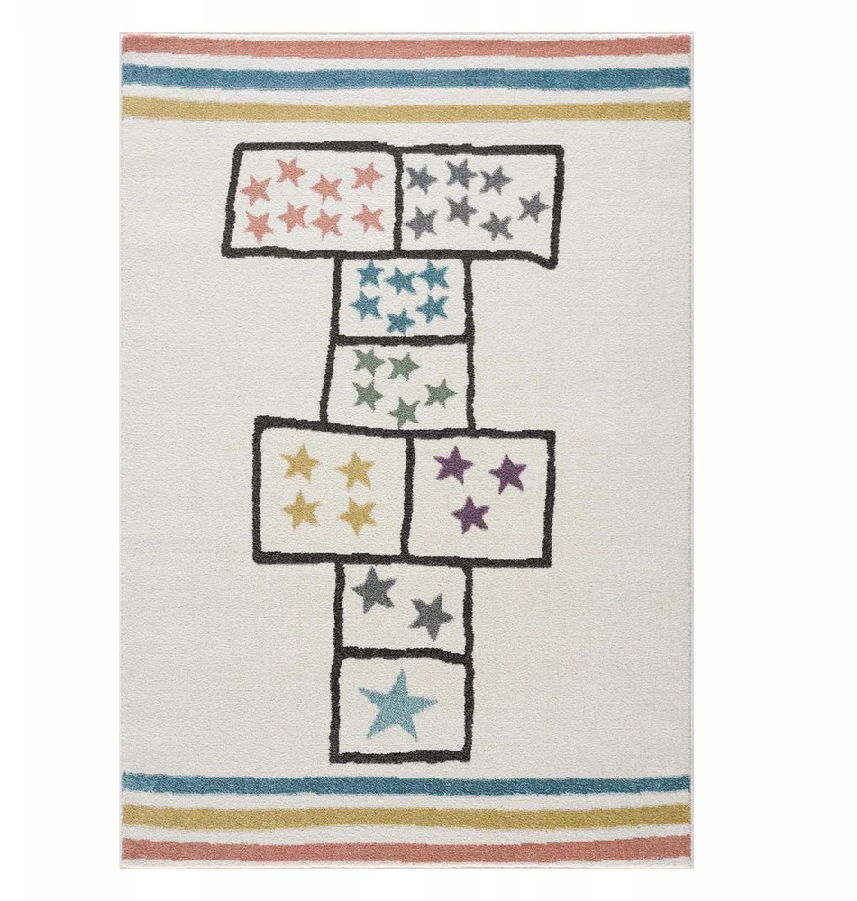 Family fabrics DYWAN OKRĄGŁY DLA DZIECKA DZIECIĘCY KIDS KREMOWY KOLOROWE KLASY Koło Fi 120