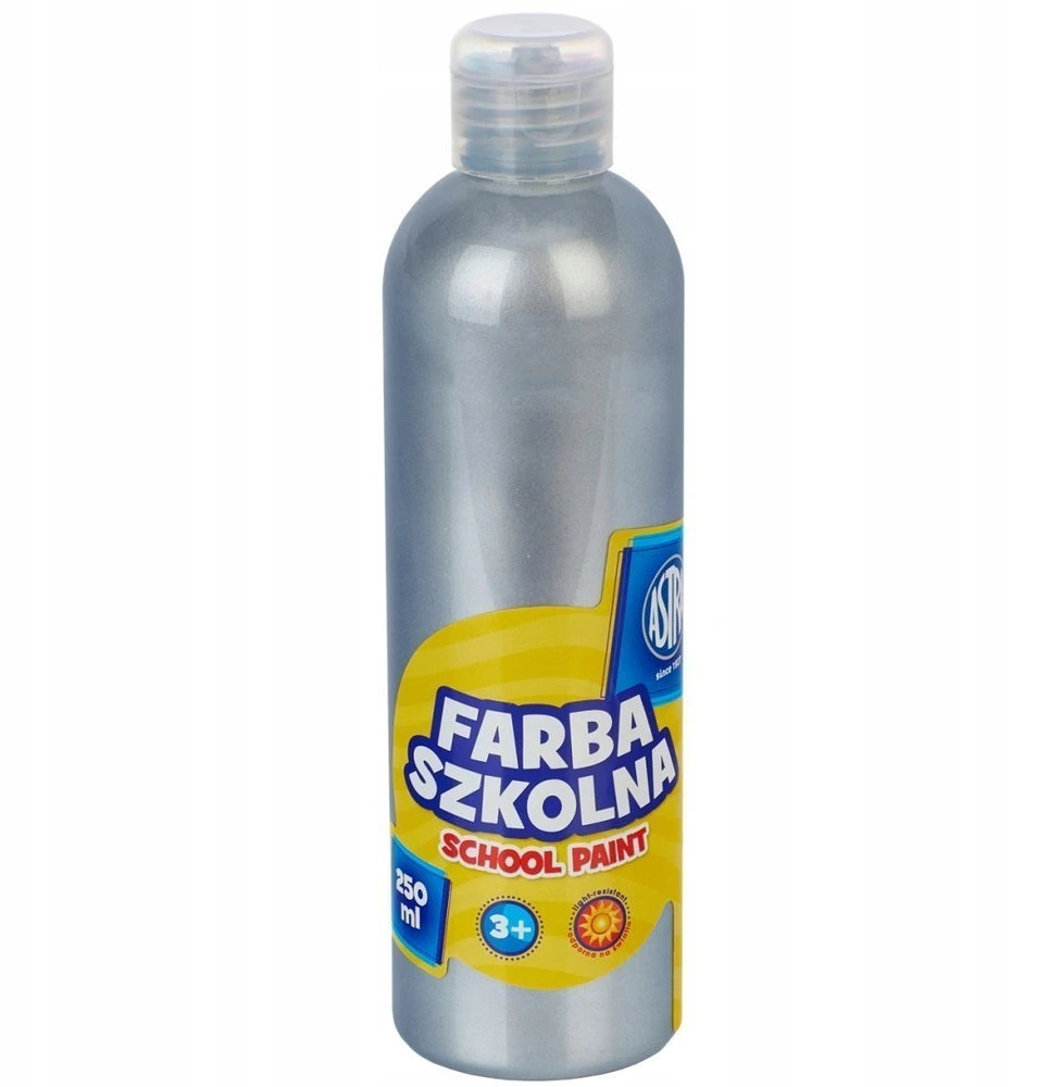 Farba szkolna naturalna tempera Astra 250 ml metaliczna sidabrinė