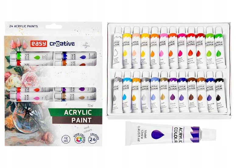 Farby akrylowe Easy 24 vnt. x 12 ml
