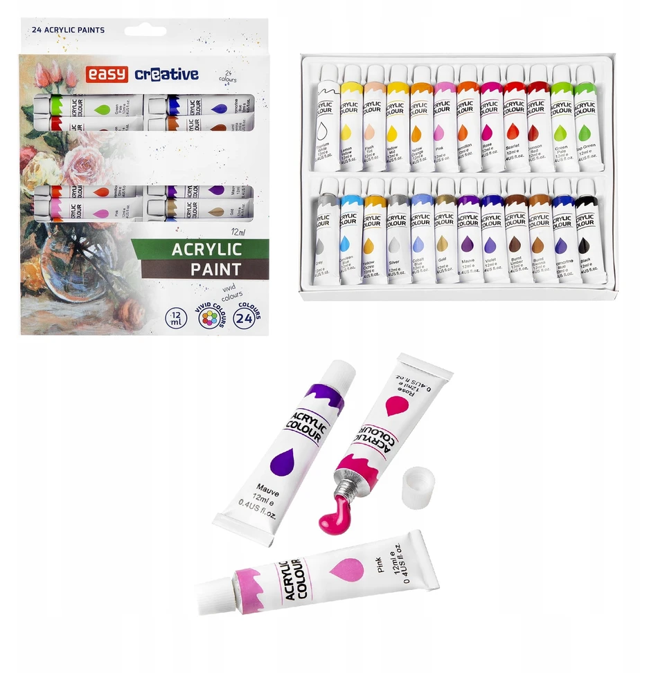 Farby akrylowe Easy 24 vnt. x 12 ml
