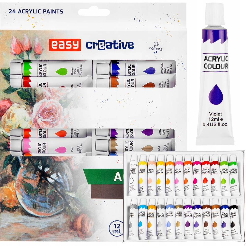 Farby akrylowe Easy 24 vnt. x 12 ml