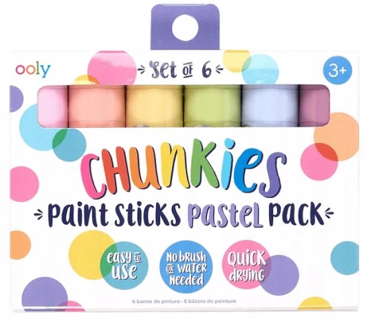 Farby w kredce pastelowe Ooly 6 vnt. farby vaikams Chunkies Paint Sticks