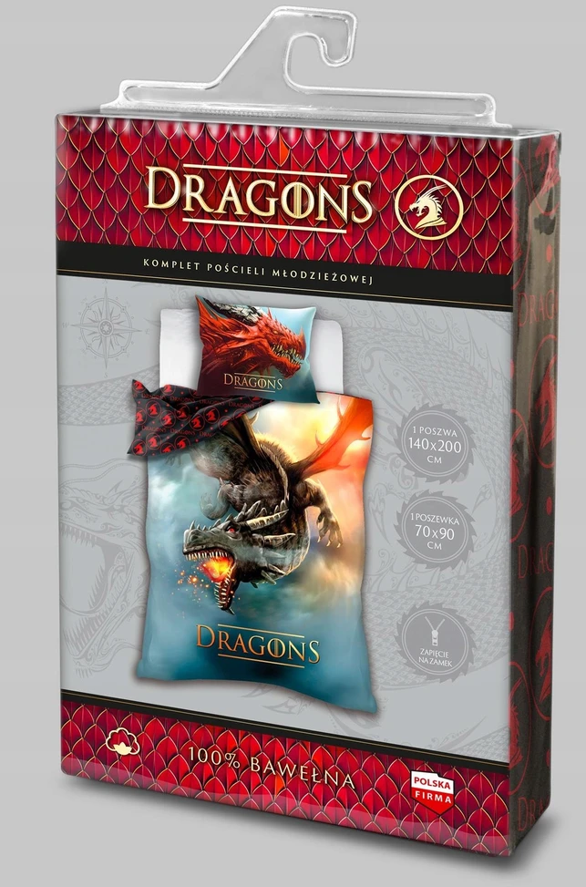 Faro PATALYNĖ 140x200 DRAGON DRAGON FLYING FIRE JAUNIMO MEDVILNĖ