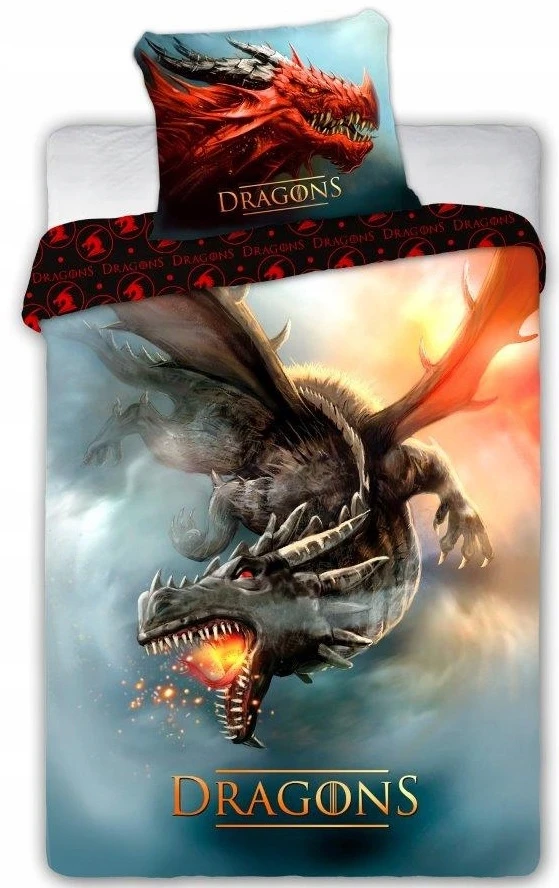Faro PATALYNĖ 140x200 DRAGON DRAGON FLYING FIRE JAUNIMO MEDVILNĖ