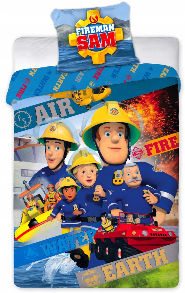 Faro vaikiškas patalynės komplektas Fireman Sam, 160x200, 2 dalių