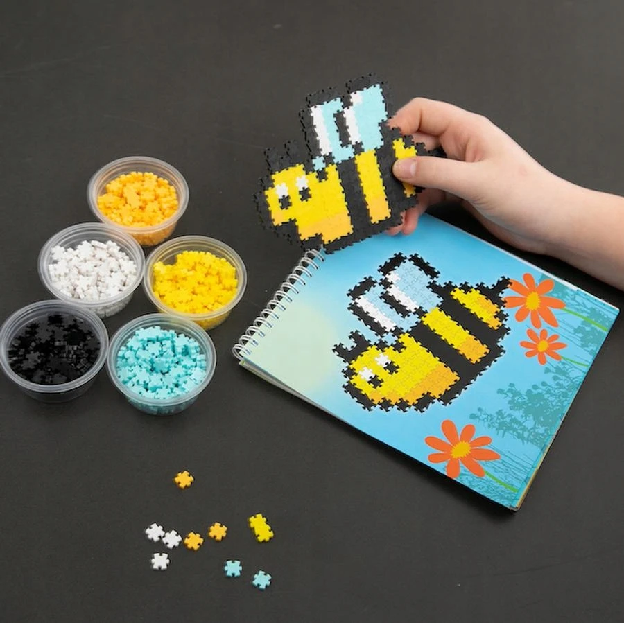 Fat Brain Toys 3000 vnt. „Jixelz Pixel“ galvosūkių rinkinys, vedlys, dėlionės plytelės, riebalų smegenų žaislas