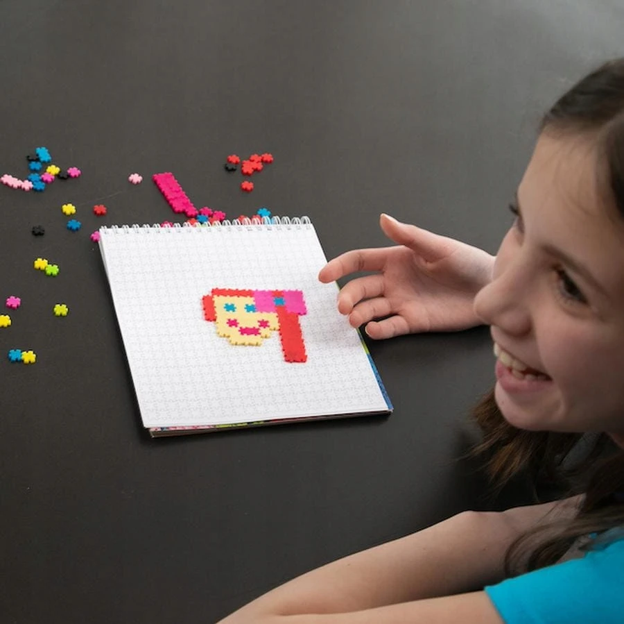 Fat Brain Toys 3000 vnt. „Jixelz Pixel“ galvosūkių rinkinys, vedlys, dėlionės plytelės, riebalų smegenų žaislas