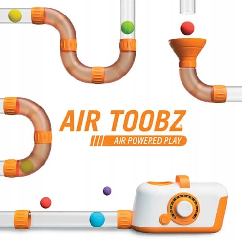 Fat Brain Toys Kamuoliukų pūstuvas su vamzdžiais ir jungtimis Fat Brain Toy „Air Toobz“