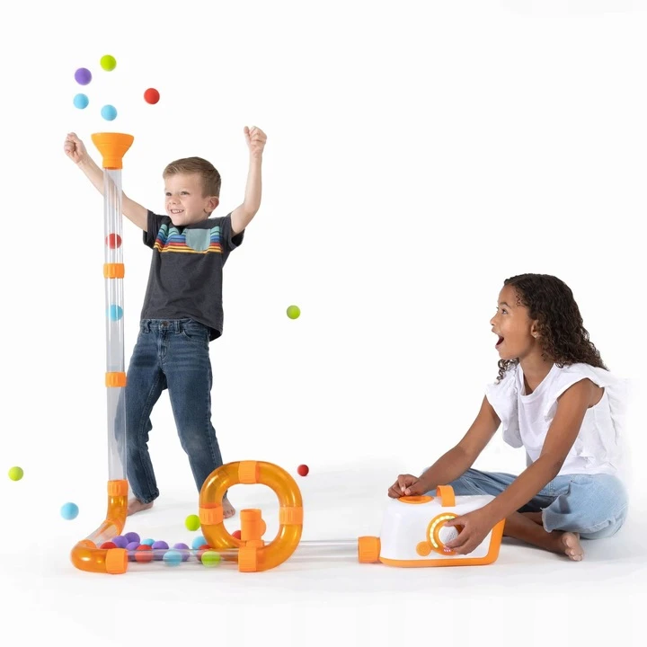 Fat Brain Toys Kamuoliukų pūstuvas su vamzdžiais ir jungtimis Fat Brain Toy „Air Toobz“
