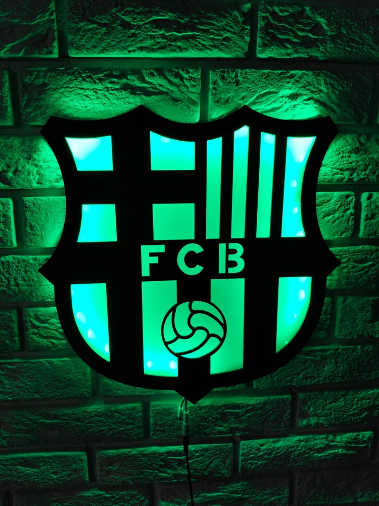FC Barcelona Crest LED futbolo lempa dovanų naktinė lempa + NEMOKAMA