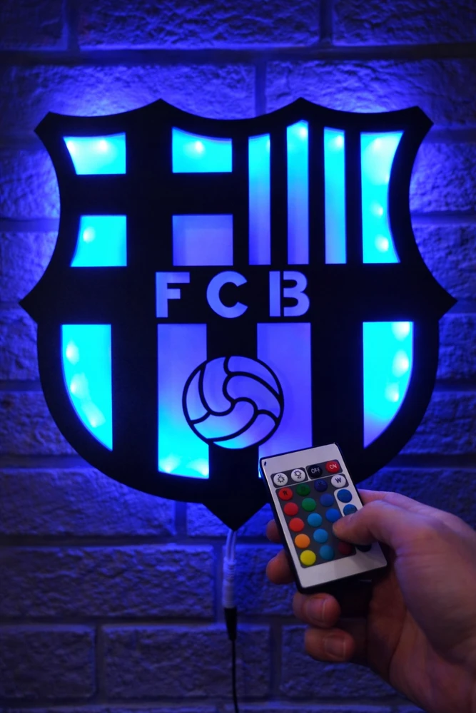 FC Barcelona Crest LED futbolo lempa dovanų naktinė lempa + NEMOKAMA