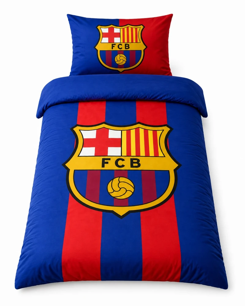 FC Barcelona patalynės komplektas 140x200 cm, pagalvės užvalkalas 50x60 cm 100% medvilnė