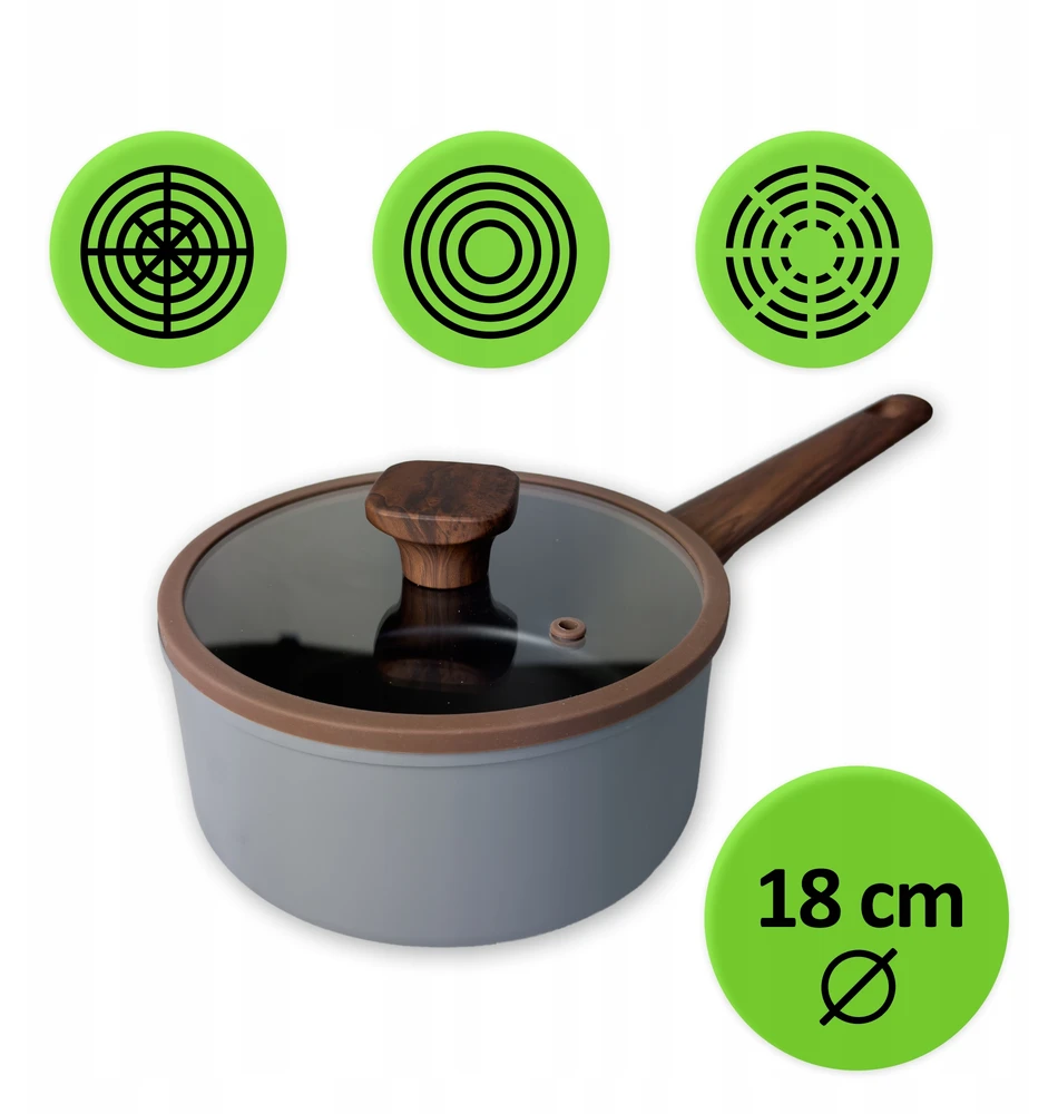 18cm saucepan su dangčiu, 1.9L MR-1211-18S MAESTRO pilkas