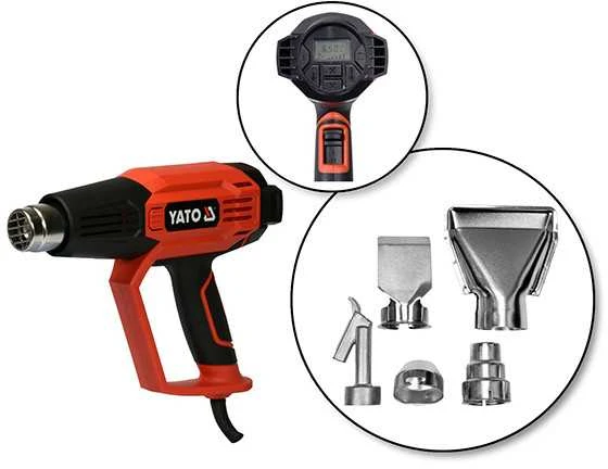 YATO techninis fenas YT-82296 1600W 50-650 C, 2 greičiai, LCD ekranas