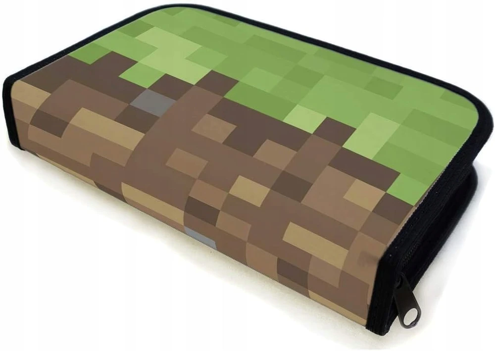 Ferocity Mokyklinis pieštukų dėklas, sulankstomas, dvigubas atvartas, Clipper Pixel Mine, mokyklinė lova